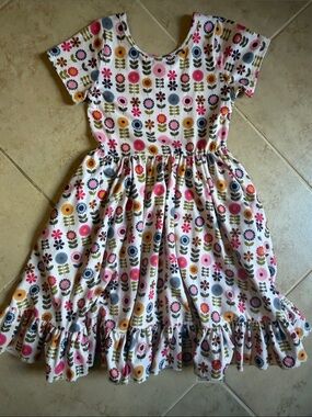 Little Stocking Co. Girls floral swing dress